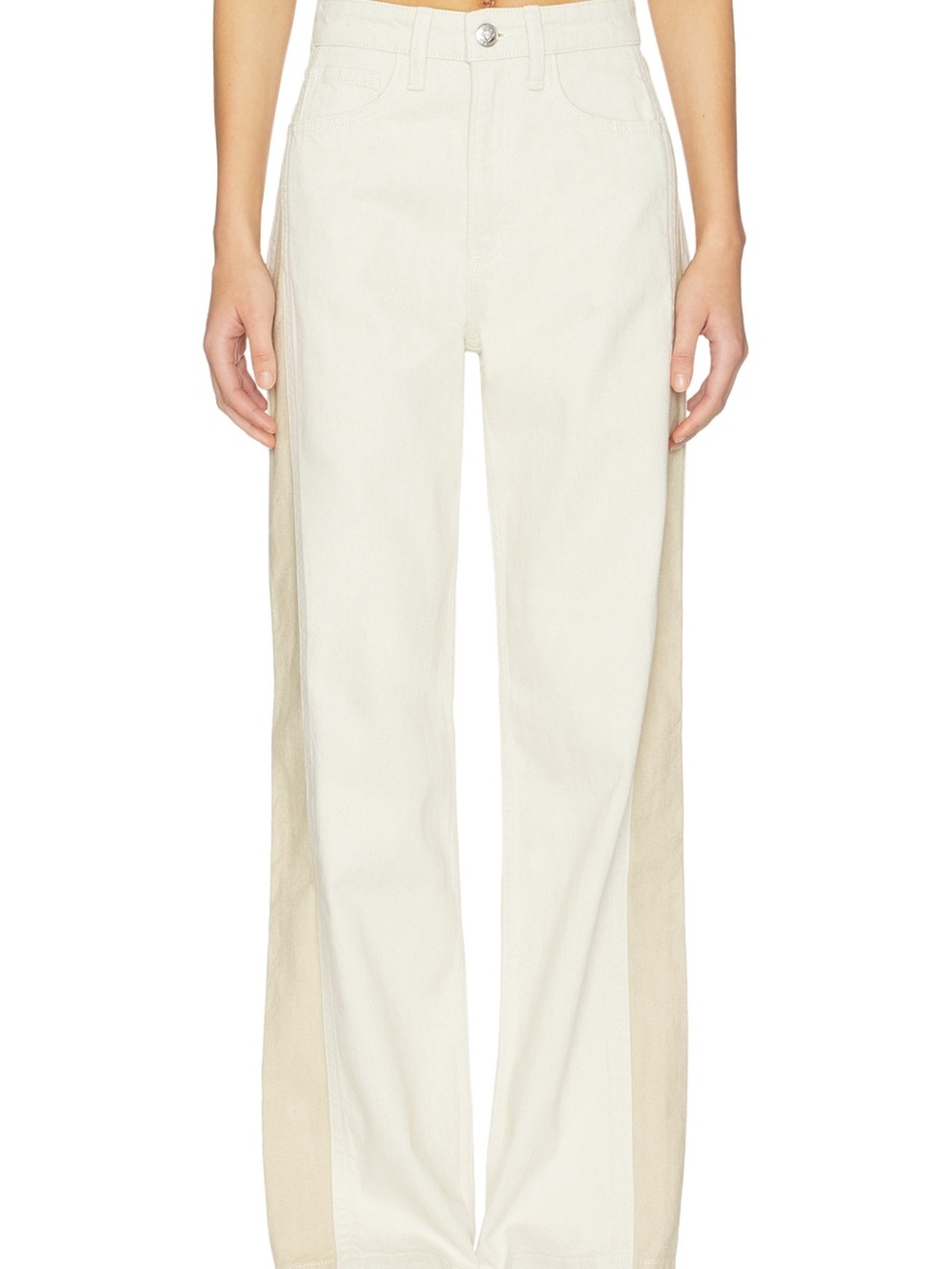 rag & bone Logan Wide Leg Jeans Ecru Beige